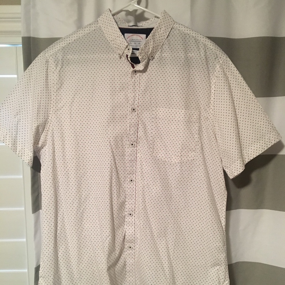 Denim and Flower short sleeve button up shirt
